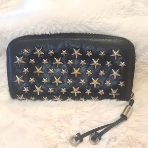 Auth Jimmy Choo Filipa star studded long wallet